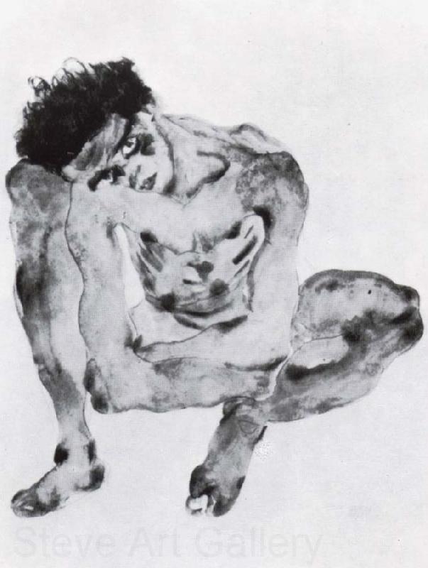 Egon Schiele Crouching figure Spain oil painting art